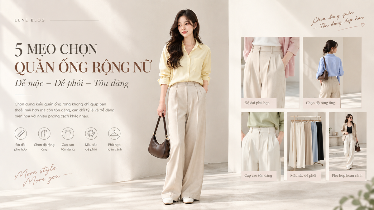 Cách Chọn Quần Ống Rộng Nữ Phù Hợp Dáng Người: 5 Mẹo Dễ Áp Dụng