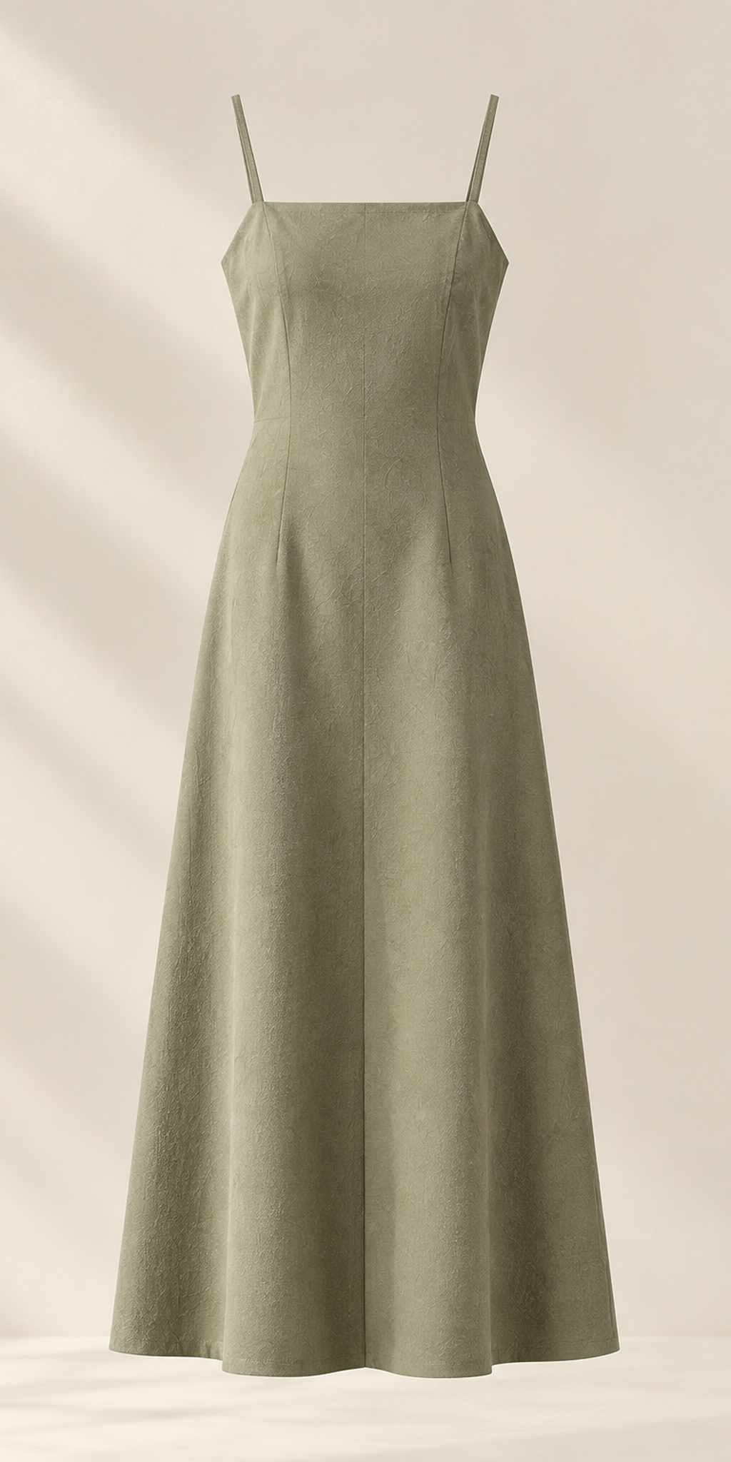 Sage Minimal Slip Dress – Đầm 2 dây xanh sage dáng dài