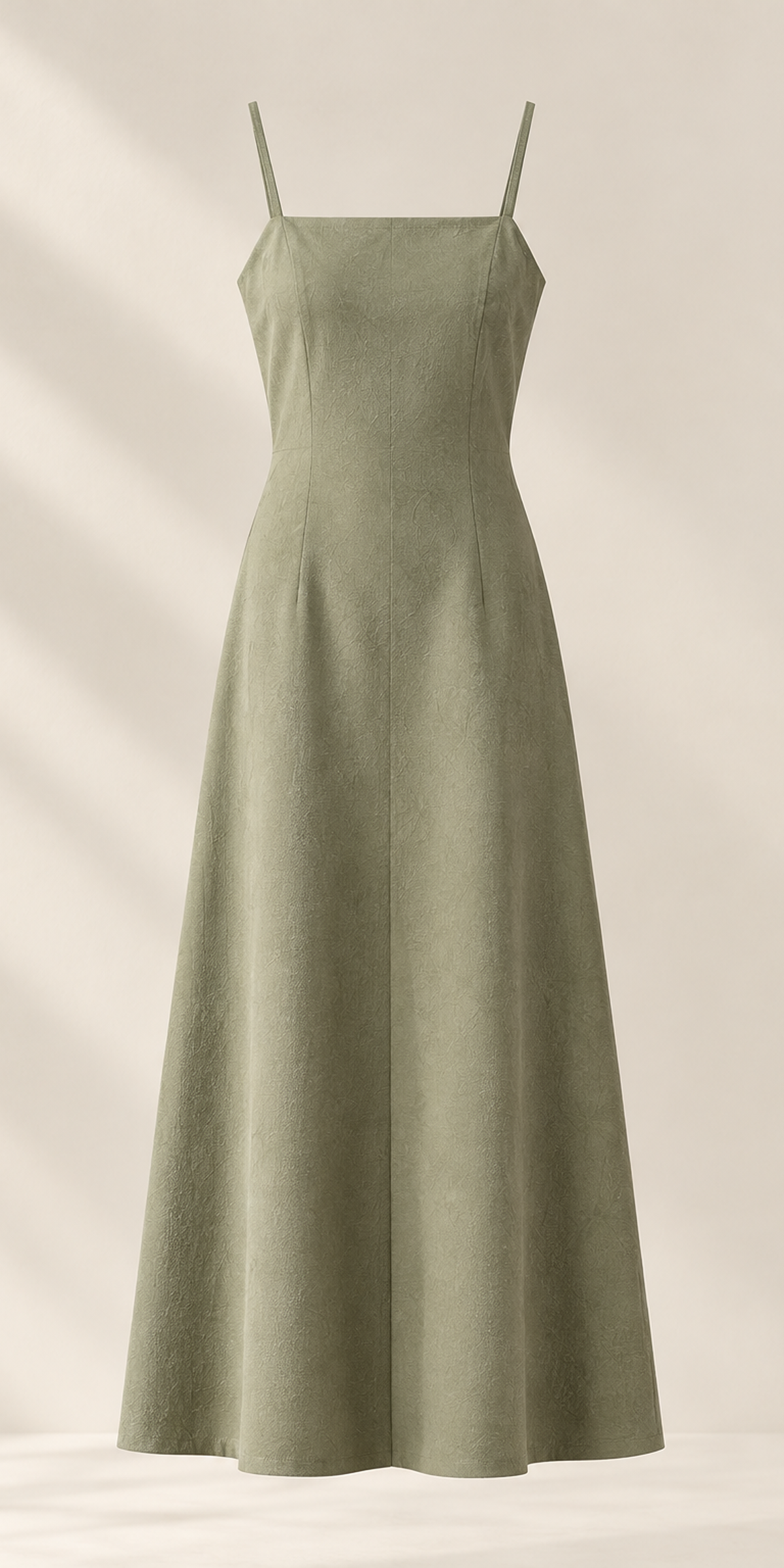 Sage Minimal Slip Dress – Đầm 2 dây xanh sage dáng dài
