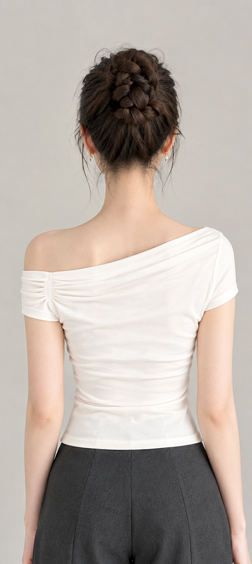 Ruched Off-Shoulder Top – Áo trễ vai nhún eo