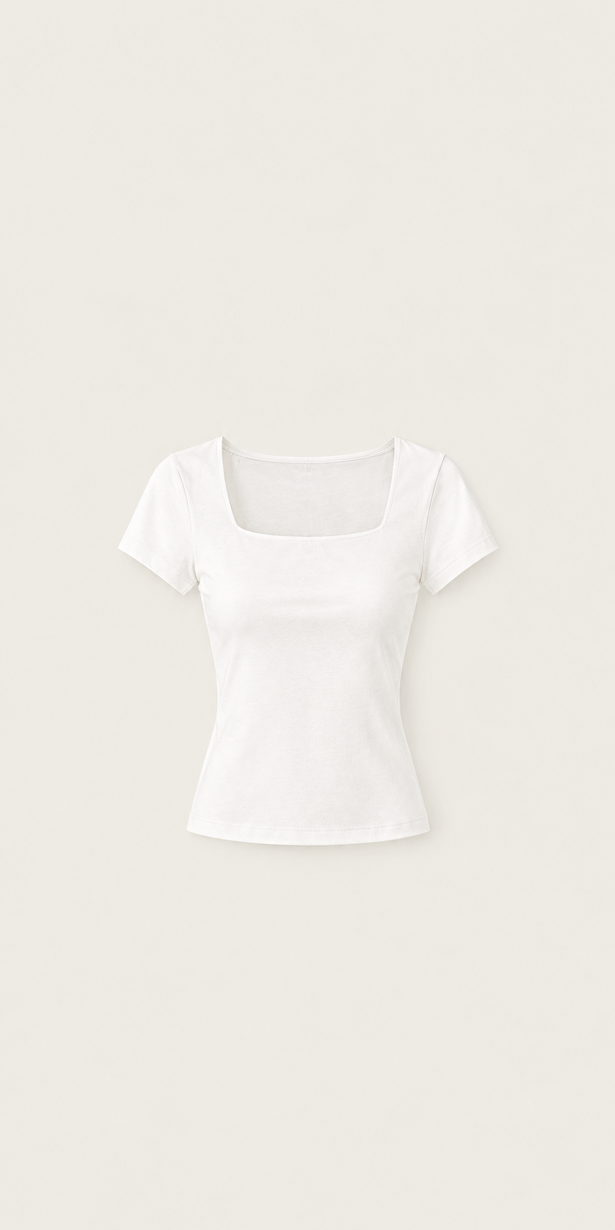 Basic Square Neck Top – Áo thun cổ vuông ôm dáng