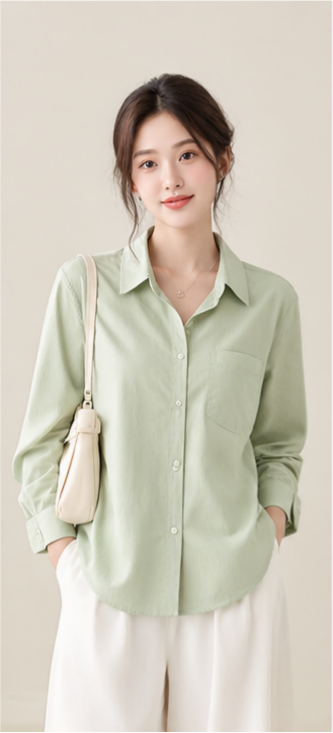 Baby Blue Classic Shirt – Áo sơ mi xanh pastel