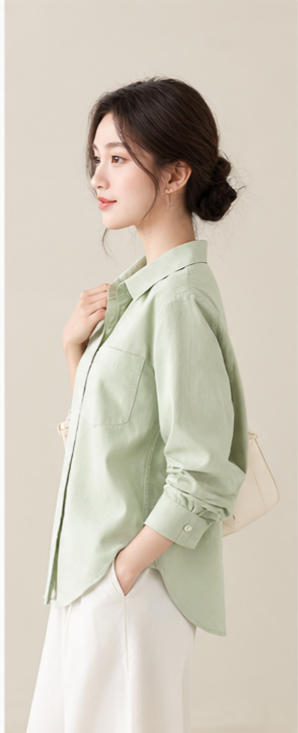 Baby Blue Classic Shirt – Áo sơ mi xanh pastel
