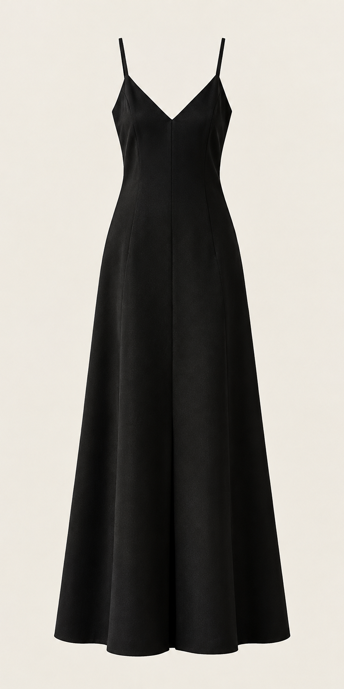 Noir Satin Slip Dress – Đầm 2 dây đen dáng dài