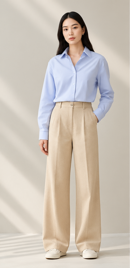 Luna Tailored Trousers – Quần tây ống rộng