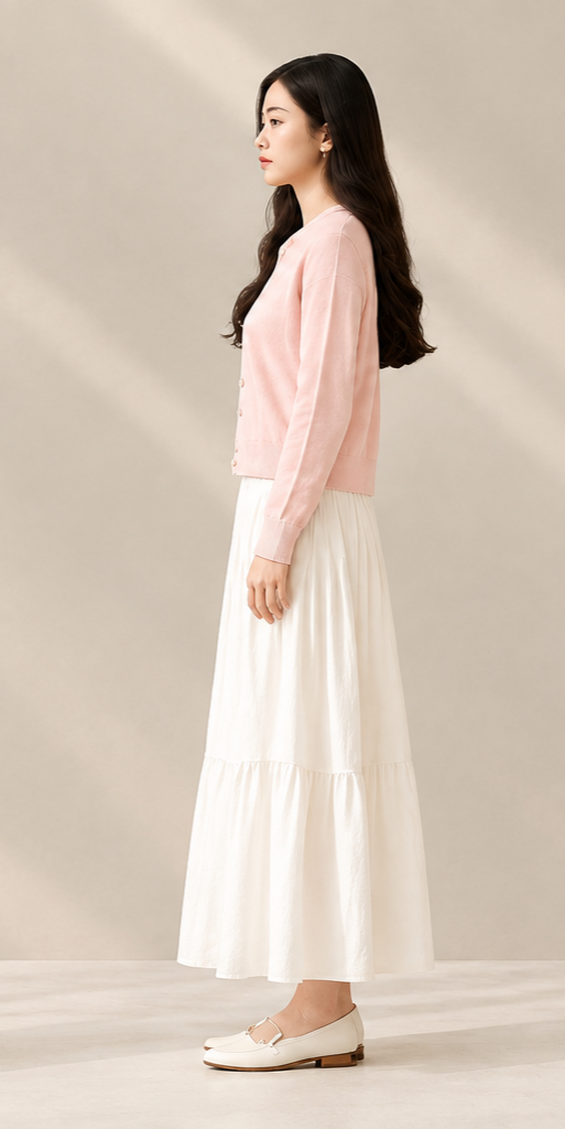 Cardigan Knit Nút Ngọc Trai