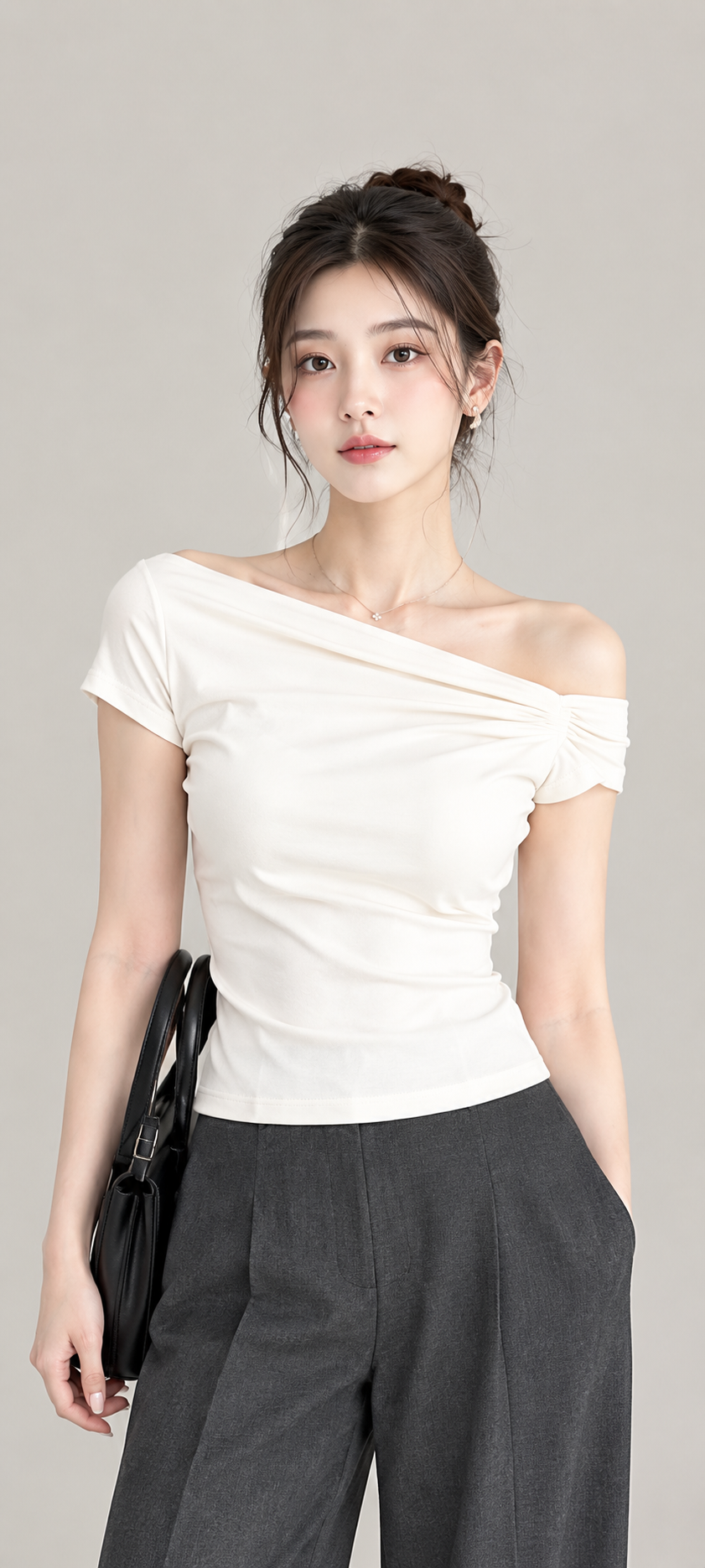 Ruched Off-Shoulder Top – Áo trễ vai nhún eo
